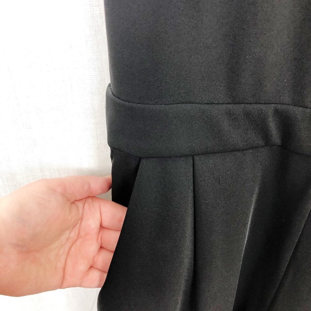 Zara Basic | Black Romper Sheer Swiss Dot Back | L - image 5